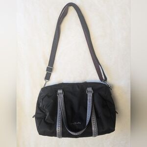 Vera Bradley Midtown barrel satchel black nylon tote bag